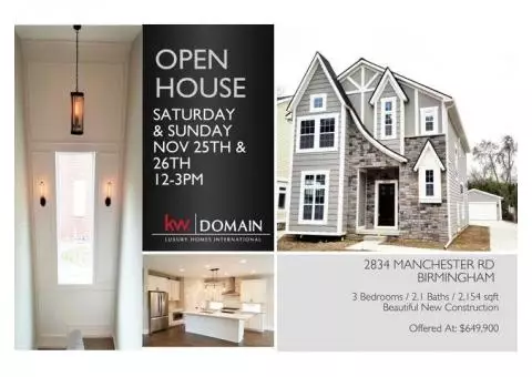 OPEN HOUSE -Today 11/26 - 12noon - 3pm. 2834 Manchester Rd Birmingham, MI